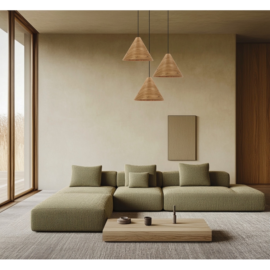 Suspension sur câble CONO 1xE27/40W/230V placage en chêne