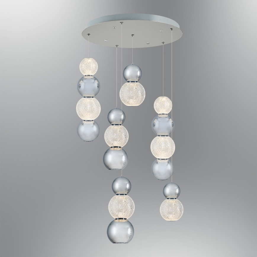 Suspension sur câble CREMONA LED/34W/230V 3000K chrome mat