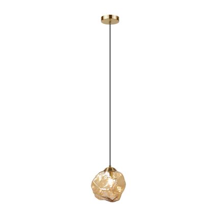 Suspension sur câble CRISTAL 1xE14/15W/230V laiton/beige fumé