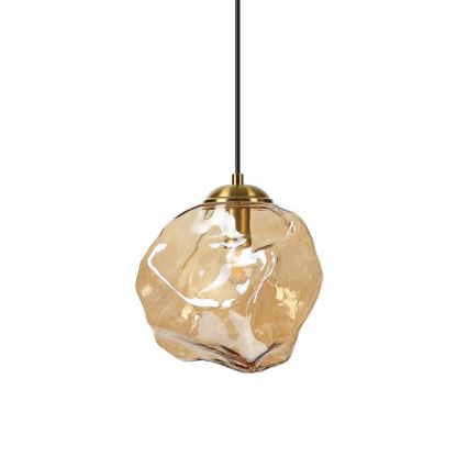 Suspension sur câble CRISTAL 1xE14/15W/230V laiton/beige fumé