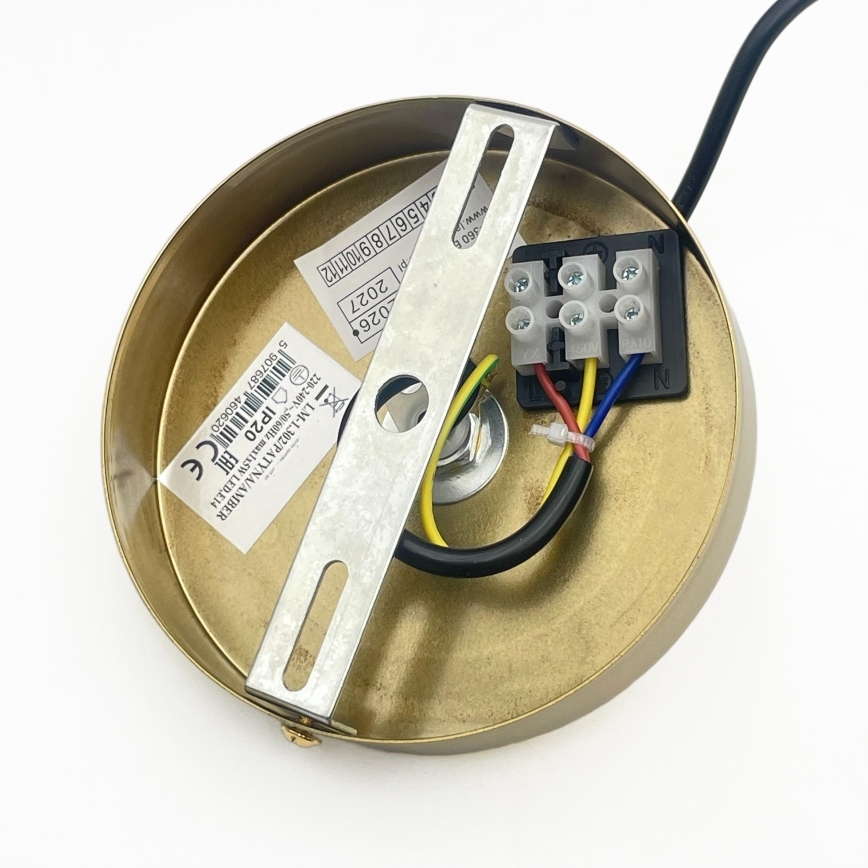 Suspension sur câble CRISTAL 1xE14/15W/230V laiton/beige fumé