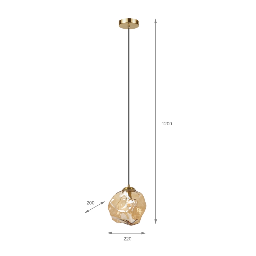 Suspension sur câble CRISTAL 1xE14/15W/230V laiton/beige fumé