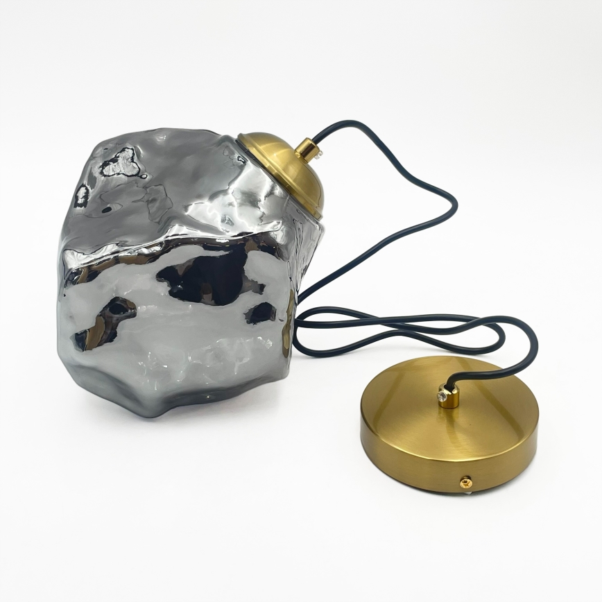 Suspension sur câble CRISTAL 1xE14/15W/230V laiton/noir fumé