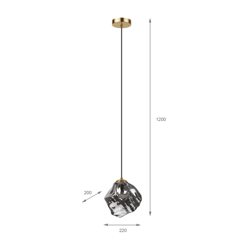 Suspension sur câble CRISTAL 1xE14/15W/230V laiton/noir fumé