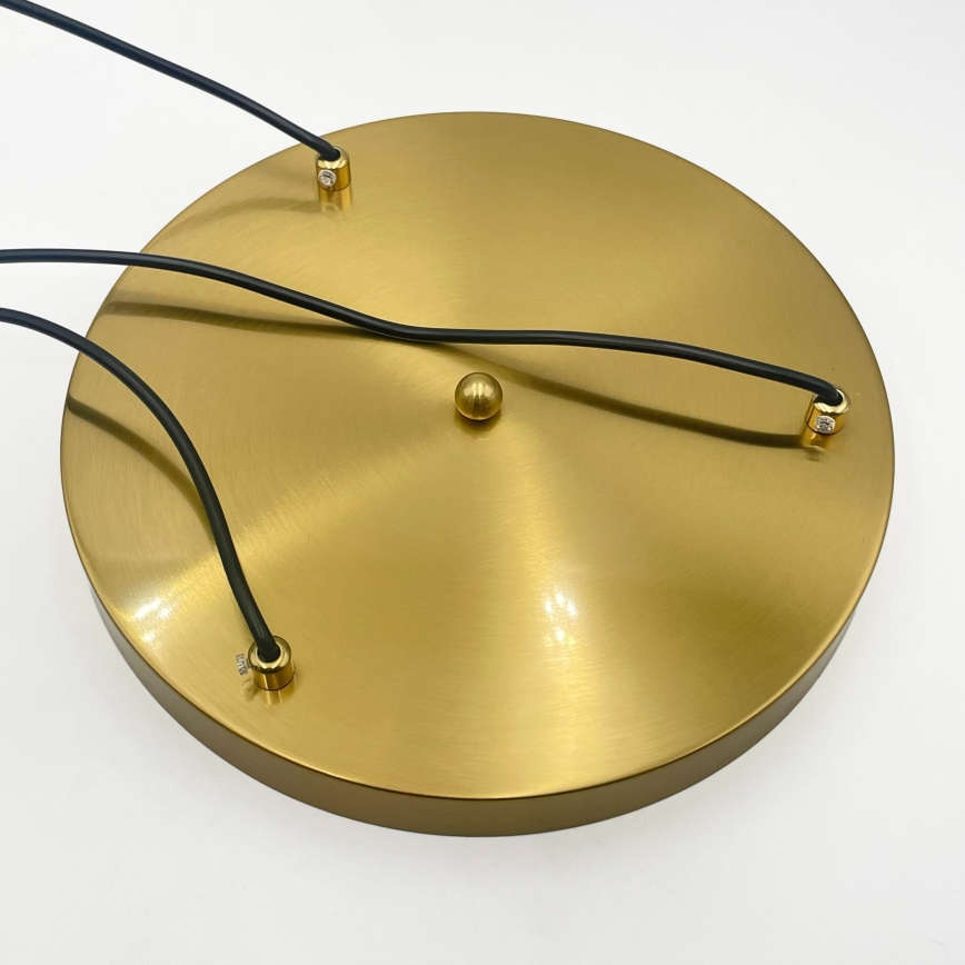 Suspension sur câble CRISTAL 3xE14/15W/230V, laiton/beige fumé