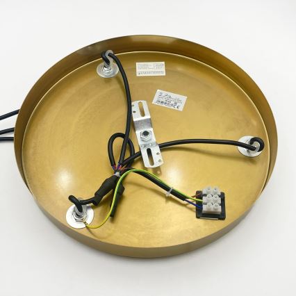 Suspension sur câble CRISTAL 3xE14/15W/230V, laiton/beige fumé