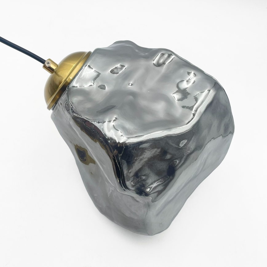 Suspension sur câble CRISTAL 3xE14/15W/230V laiton/noir fumé