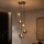 Suspension sur câble CRISTAL 5xE14/15W/230V laiton/noir fumé