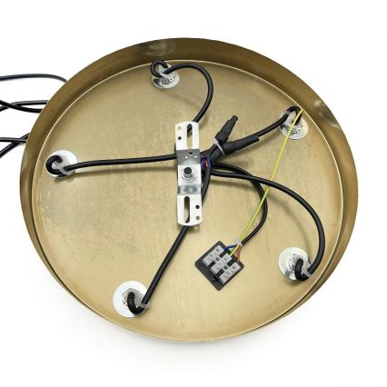 Suspension sur câble CRISTAL 5xE14/15W/230V laiton/noir fumé
