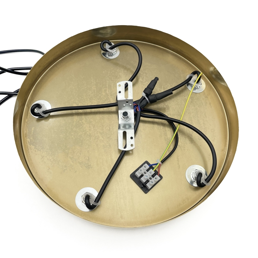 Suspension sur câble CRISTAL 5xE14/15W/230V laiton/noir fumé