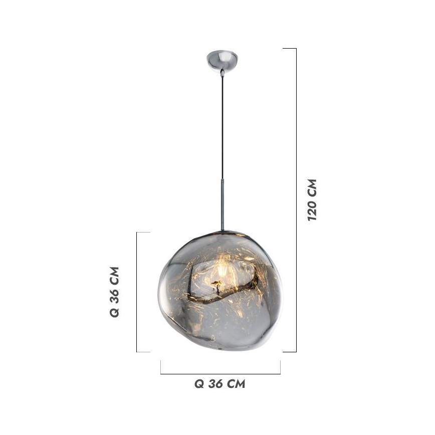 Suspension sur câble CRUMPLED 1xE27/24W/230V Ø 26 cm, finition cuivrée