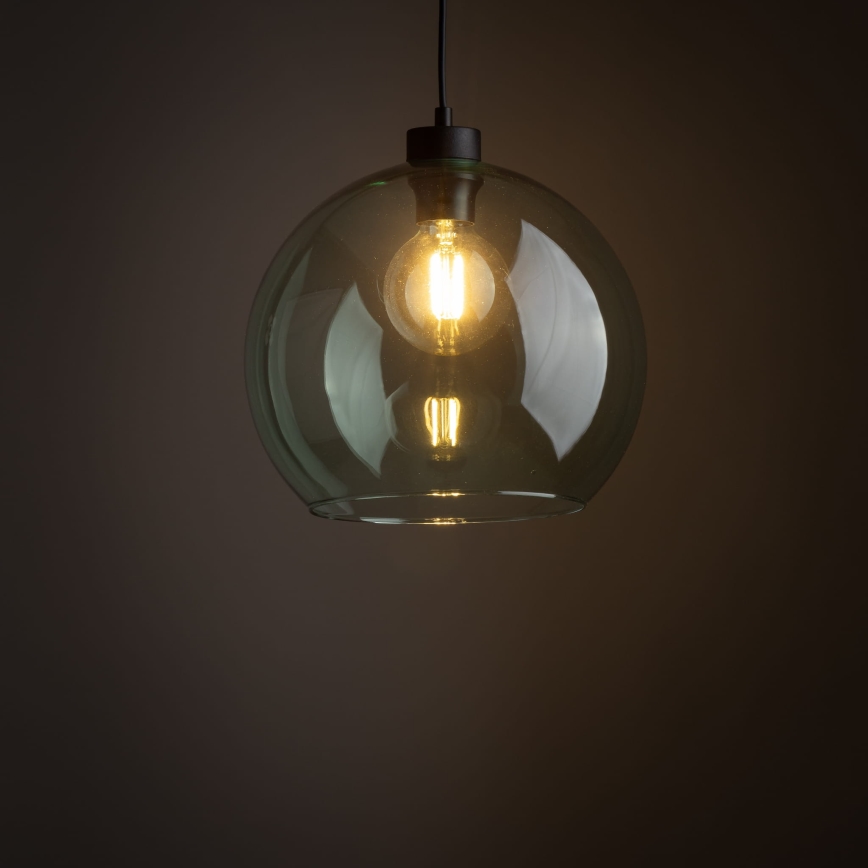 Suspension sur câble CUBUS 1xE27/15W/230V noir/vert fumé