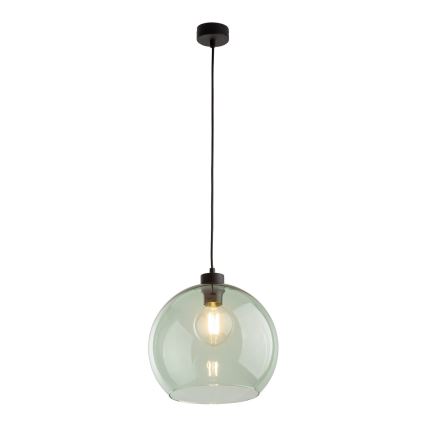 Suspension sur câble CUBUS 1xE27/15W/230V noir/vert fumé