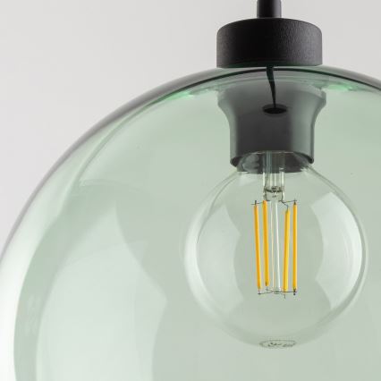 Suspension sur câble CUBUS 1xE27/15W/230V noir/vert fumé