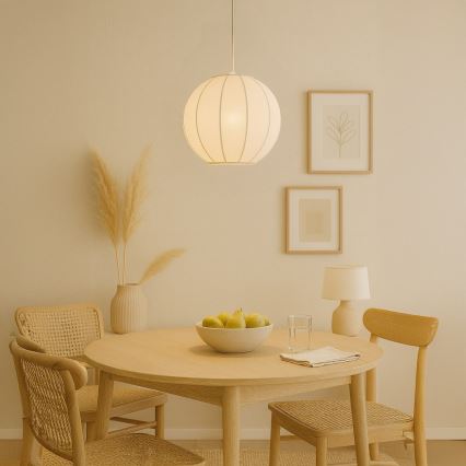 Suspension sur câble DANA 1xE27/15W/230V Ø 25 cm blanche