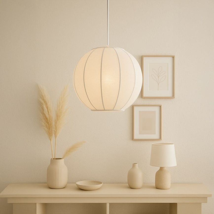 Suspension sur câble DANA 1xE27/15W/230V Ø 25 cm blanche