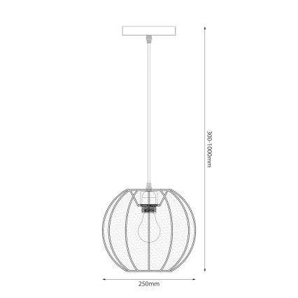 Suspension sur câble DANA 1xE27/15W/230V Ø 25 cm blanche