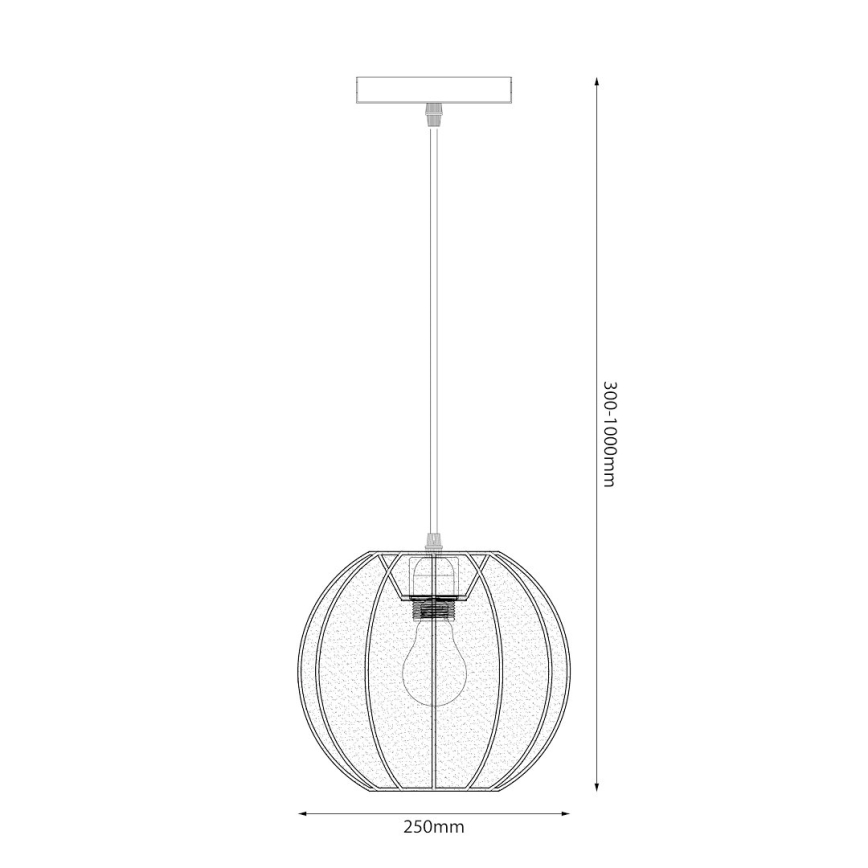 Suspension sur câble DANA 1xE27/15W/230V Ø 25 cm blanche