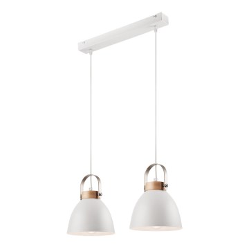 Suspension sur câble DANIELLE 2xE27/60W/230V hêtre
