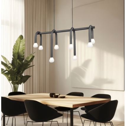 Suspension sur câble DELORI 8xG9/28W/230V, noire