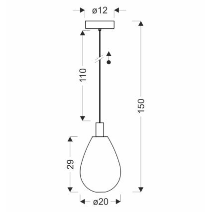 Suspension sur câble DENSO 1xG9/5W/230V Ø 20 cm chrome noir