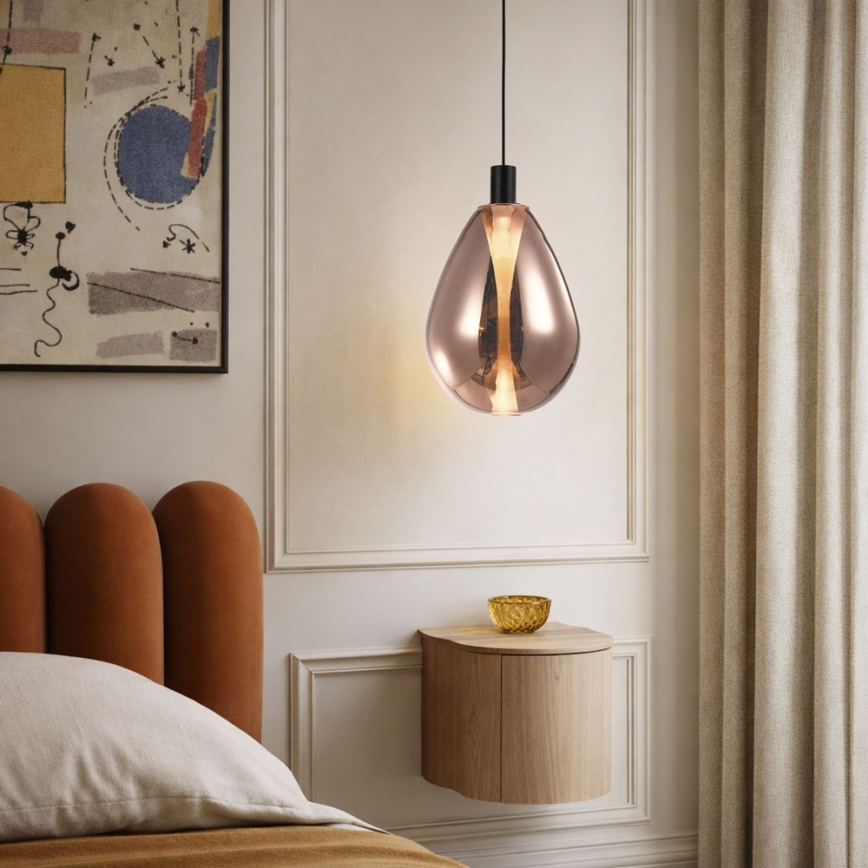 Suspension sur câble DENSO 1xG9/5W/230V Ø 20 cm cuivré/noir