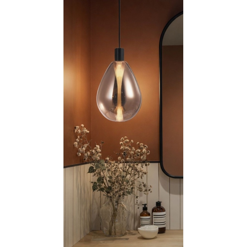 Suspension sur câble DENSO 1xG9/5W/230V Ø 20 cm cuivré/noir