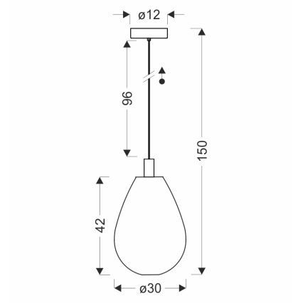 Suspension sur câble DENSO 1xGU10/10W/230V Ø 30 cm chrome noir