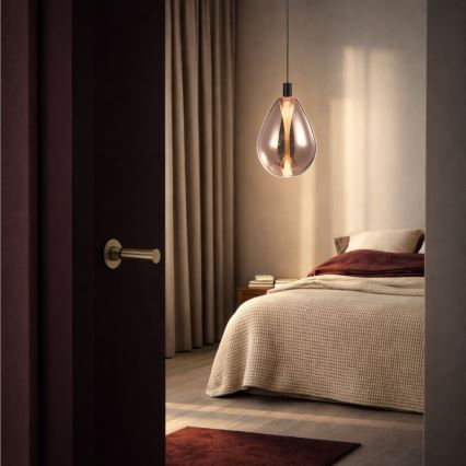 Suspension sur câble DENSO 1xGU10/10W/230V Ø 30 cm cuivrée/noire