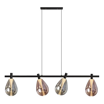Suspension sur câble DENSO 4xG9/5W/230V chrome noir/cuivré