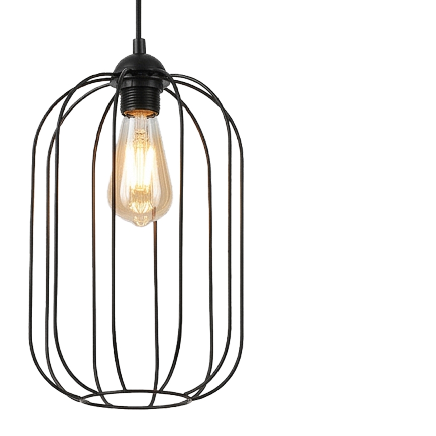 Suspension sur câble DESTELLO 1xE27/15W/230V, diam. 21 cm, noire