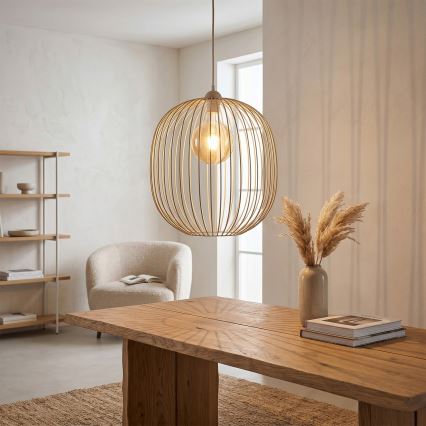 Suspension sur câble DESTELLO 1xE27/15W/230V Ø 33 cm beige