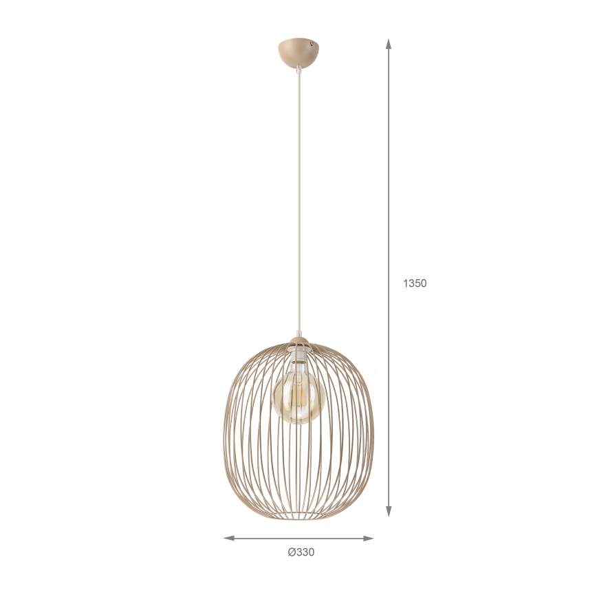Suspension sur câble DESTELLO 1xE27/15W/230V Ø 33 cm beige