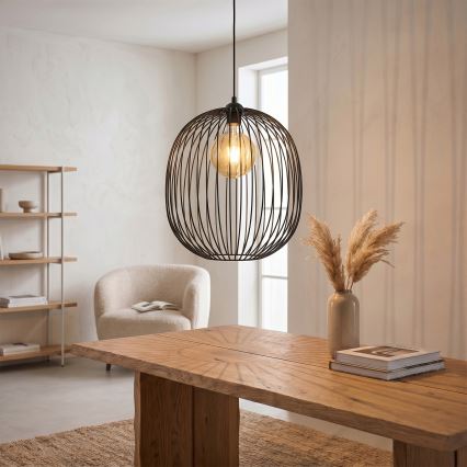 Suspension sur câble DESTELLO 1xE27/15W/230V, Ø 33 cm, noire