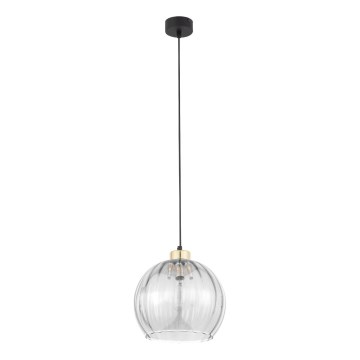Suspension sur câble DEVI 1xE27/15W/230V noir/transparent