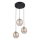 Suspension sur câble DEVI 3xE27/15W/230V noir/beige fumé