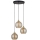 Suspension sur câble DEVI 3xE27/15W/230V noir/beige fumé