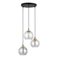 Suspension sur câble DEVI 3xE27/15W/230V noir/transparent