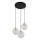 Suspension sur câble DEVON 3xE27/15W/230V noire/transparente