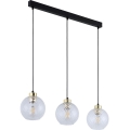 Suspension sur câble DEVON 3xE27/15W/230V noire/transparente