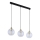 Suspension sur câble DEVON 3xE27/15W/230V noire/transparente