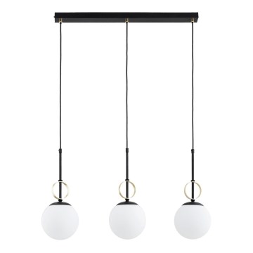 Suspension sur câble DORENA 3xE14/10W/230V noir/doré
