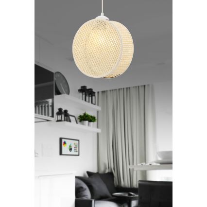 Suspension sur câble DRUM 1xE27/60W/230V crème