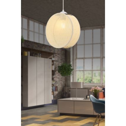 Suspension sur câble DRUM 1xE27/60W/230V crème