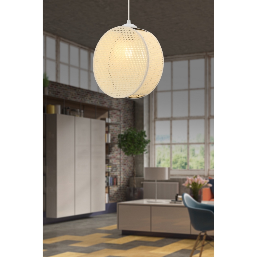 Suspension sur câble DRUM 1xE27/60W/230V crème