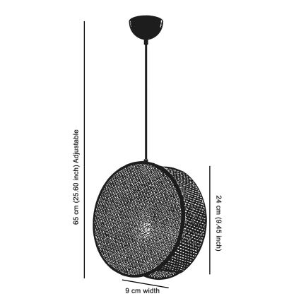 Suspension sur câble DRUM 1xE27/60W/230V crème