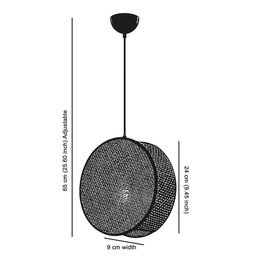 Suspension sur câble DRUM 1xE27/60W/230V crème