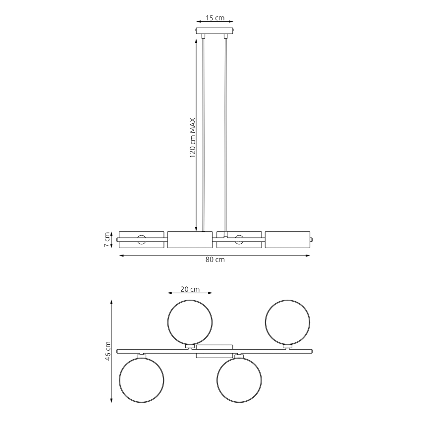 Suspension sur câble DRUMZ 4xE14/10W/230V noir/marron/gris