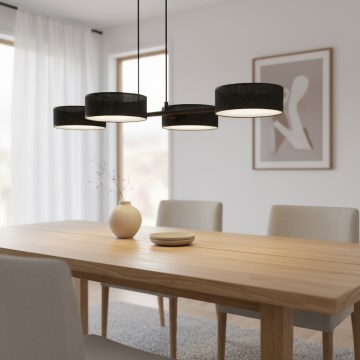 Suspension sur câble DRUMZ 4xE14/10W/230V noire