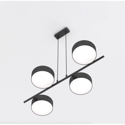 Suspension sur câble DRUMZ 4xE14/10W/230V noire